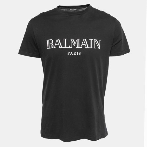 Balmain Black Logo Printed Cotton Short Sleeve T-Shirt L - Balmain - Modalova