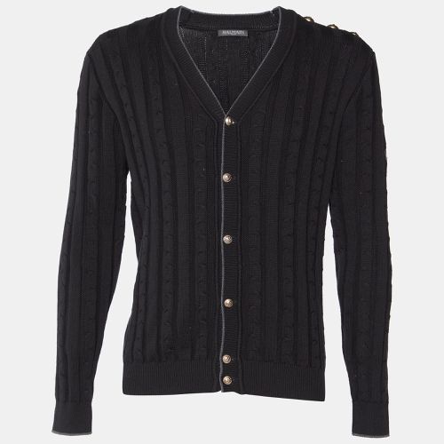 Ribbed Knit Button Front Cardigan M - Balmain - Modalova