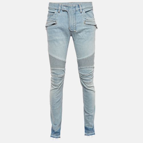 Balmain Blue Washed Denim Skinny Jeans M Waist 32" - Balmain - Modalova