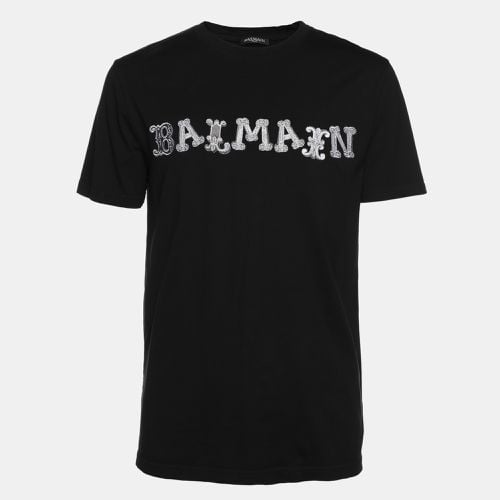 Cotton Logo Print T-Shirt M - Balmain - Modalova