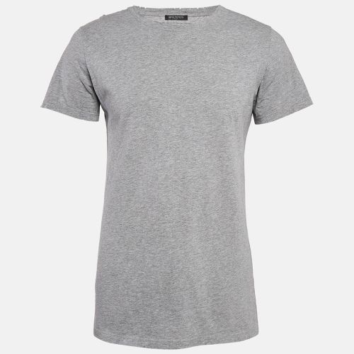 Balmain Grey Cotton Crew Neck Distressed T-Shirt M - Balmain - Modalova