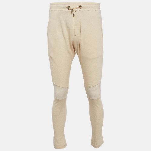 Balmain Cream Cotton Paneled Knit Jogger Pants M - Balmain - Modalova