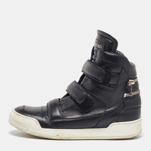 Leather Zip High Top Sneakers Size 42 - Balmain - Modalova