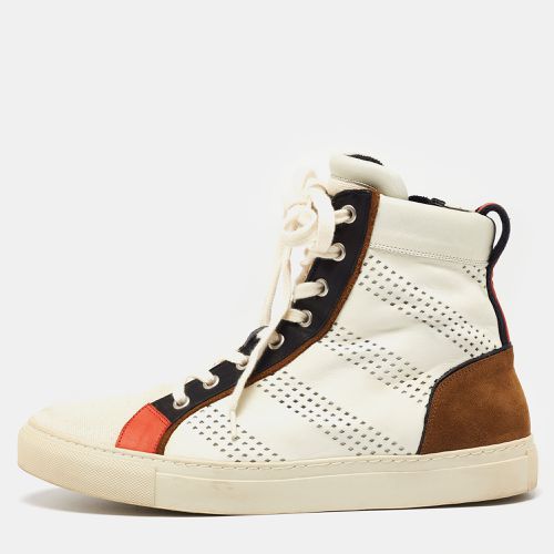 Balmain Multicolor Perforated Leather, Suede and Canvas High-Top Sneakers Size 42 - Balmain - Modalova