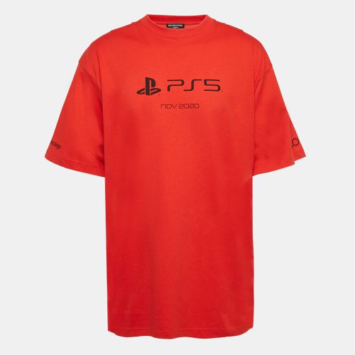 Balenciaga X PS5 Red Printed Cotton Boxy T-shirt L - Balenciaga - Modalova