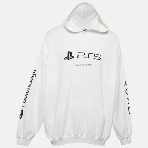 Balenciaga X Sony PS5 White Printed Cotton Oversized Hoodie XS - Balenciaga - Modalova