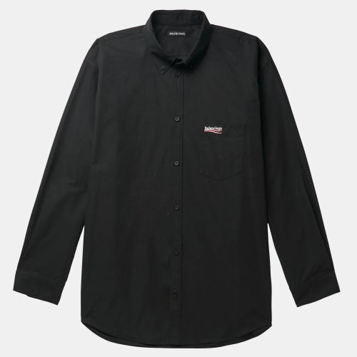 Logo Embroidery Poplin Button Front Oversized Shirt M - Balenciaga - Modalova