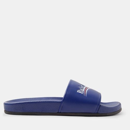 Balenciaga Blue Leather Flat Slides Size 39 - Balenciaga - Modalova