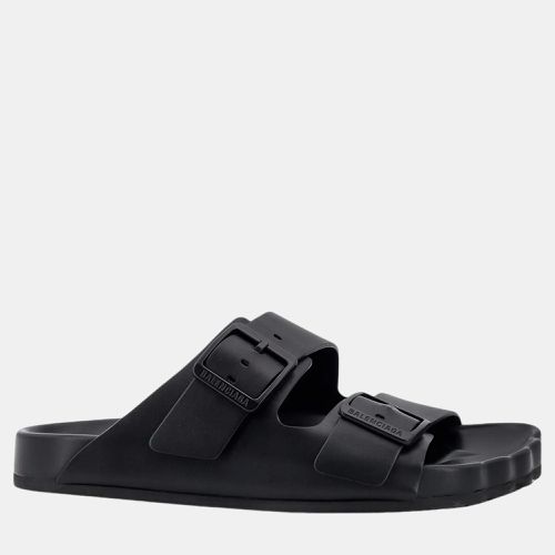 Balenciaga Black Leather Sunday Slide Sandals EU 44 - Balenciaga - Modalova