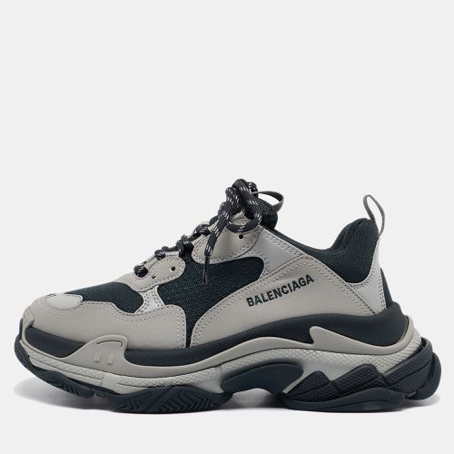 Balenciaga Black/Grey Leather and Mesh Triple S Sneakers Size 41 - Balenciaga - Modalova