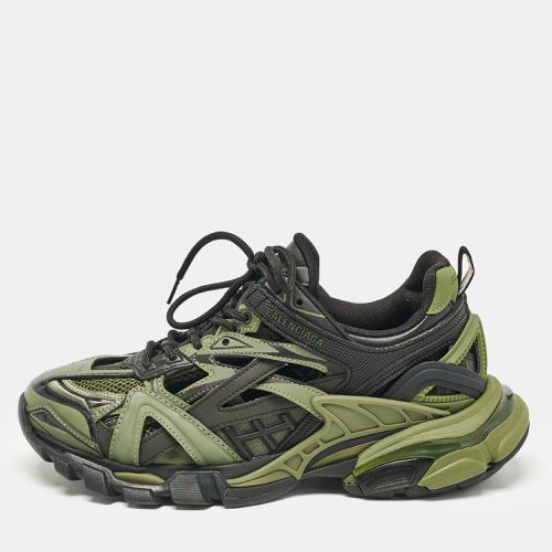 Balenciaga Green/Black Faux Leather and Mesh Track Sneakers Size 40 - Balenciaga - Modalova