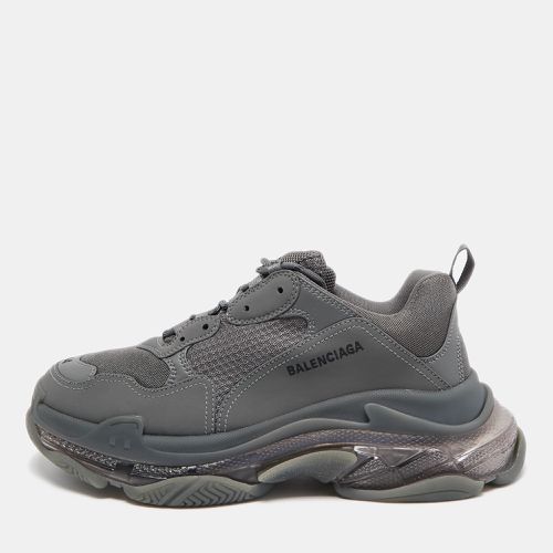 Faux Leather and Mesh Triple S Clear Sole Sneakers Size 44 - Balenciaga - Modalova