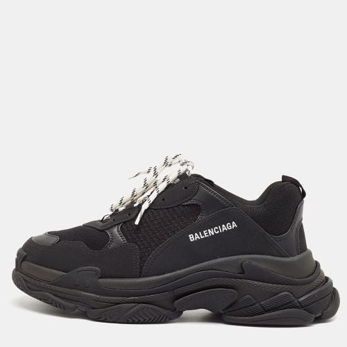 Balenciaga Black Faux Leather and Mesh Triple S Sneakers Size 45 - Balenciaga - Modalova