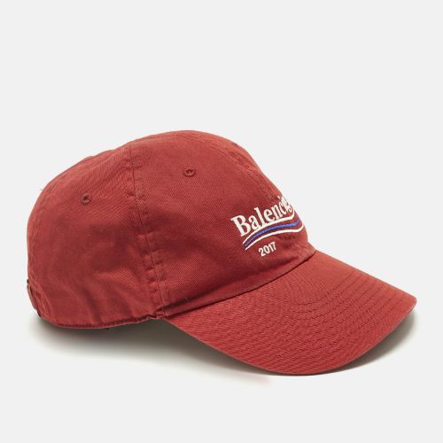 Balenciaga Red Campaign Embroidered Cotton Cap L - Balenciaga - Modalova