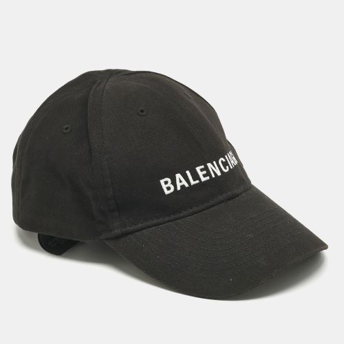 Balenciaga Black Logo Embroidered Cotton Baseball Cap L - Balenciaga - Modalova