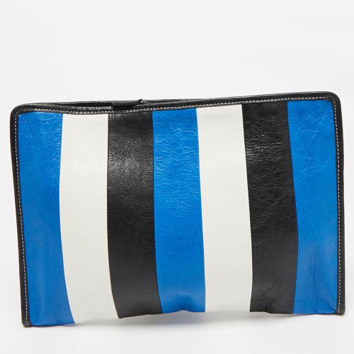 Balenciaga Tricolor Leather Stripe Bazar Pouch - Balenciaga - Modalova