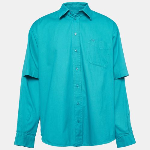 Balenciaga Teal Green Cotton Oversized Shirt XS - Balenciaga - Modalova