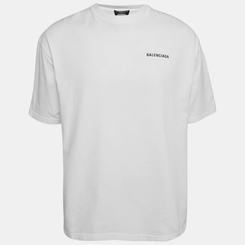 Balenciaga White Printed Cotton Oversized T-Shirt S - Balenciaga - Modalova