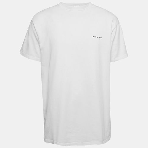 Balenciaga White Printed Cotton Oversized T-Shirt XS - Balenciaga - Modalova