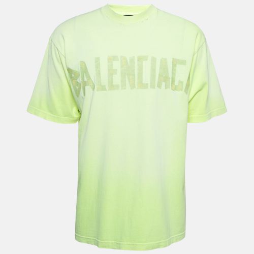 Balenciaga Fluorescent Green Distressed Cotton Oversized T-Shirt XXS - Balenciaga - Modalova