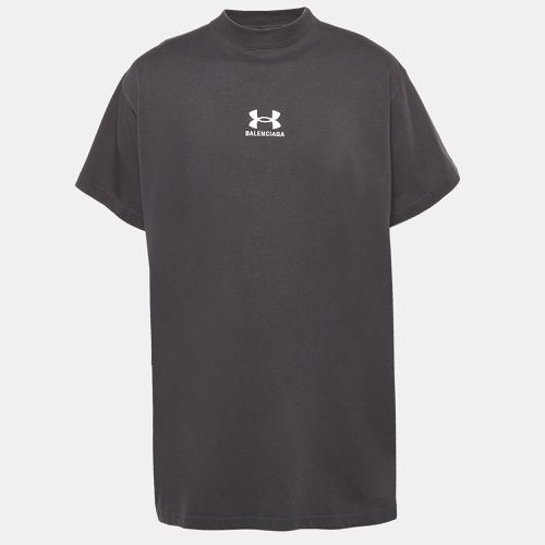 Balenciaga X Under Armour Black Logo Embroidered Cotton T-Shirt L - Balenciaga - Modalova