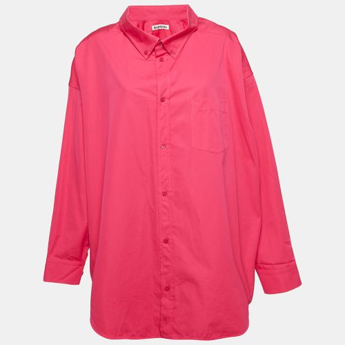 Balenciaga Pink Logo Print Cotton Oversized Shirt XS - Balenciaga - Modalova