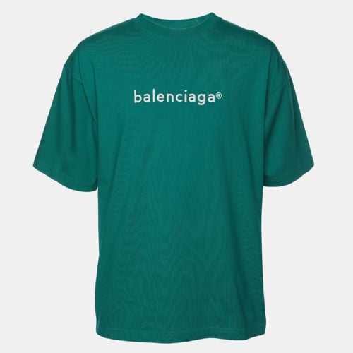 Balenciaga Green Cotton Logo Print T-Shirt XS - Balenciaga - Modalova