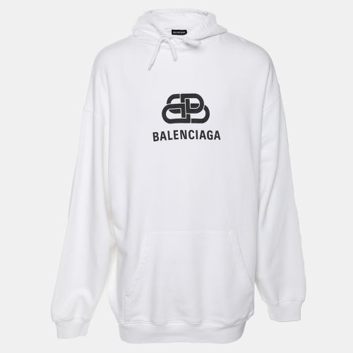 Cotton Knit Logo Hoodie S - Balenciaga - Modalova