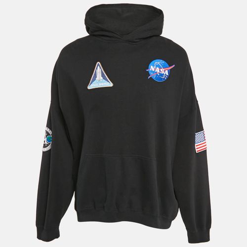 Balenciaga Black Nasa Applique Cotton Knit Hoodie XS - Balenciaga - Modalova