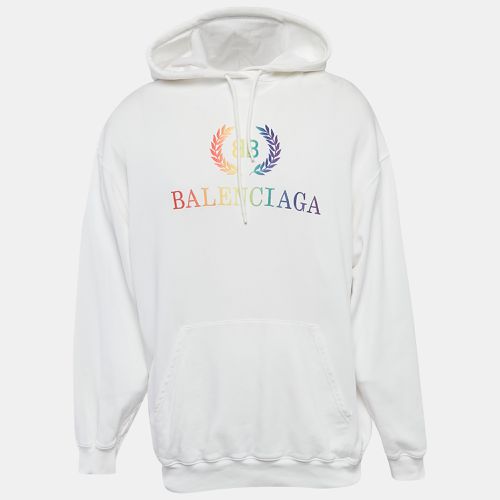 BB Embroidered Cotton Oversized Hoodie S - Balenciaga - Modalova