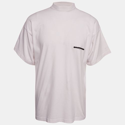 Balenciaga Light Pink Logo Strike-Out Print Cotton Jersey T-shirt L - Balenciaga - Modalova