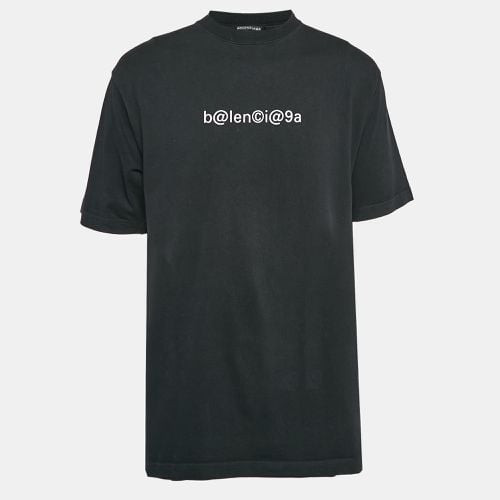 Balenciaga Black Logo Print Cotton T-Shirt XS - Balenciaga - Modalova