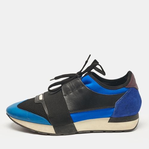 Balenciaga Blue/Black Leather and Mesh Race Runner Lace Up Sneakers Size 41 - Balenciaga - Modalova