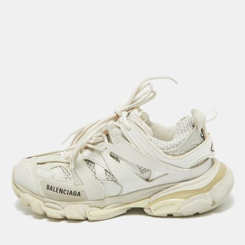 Balenciaga Cream Faux Leather and Mesh Track Lace Up Sneakers Size 38 - Balenciaga - Modalova