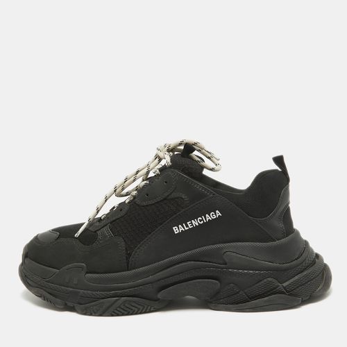 Balenciaga Black Leather and Mesh Triple S Sneakers Size 44 - Balenciaga - Modalova