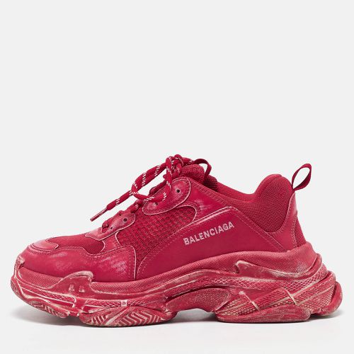 Balenciaga Red Mesh and Faux Leather Triple S Low Top Sneakers Size 44 - Balenciaga - Modalova