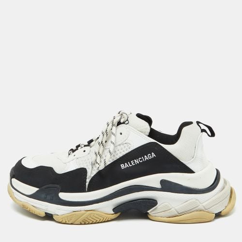 Balenciaga White/Black Mesh and Faux Leather Triple S Sneakers Size 44 - Balenciaga - Modalova