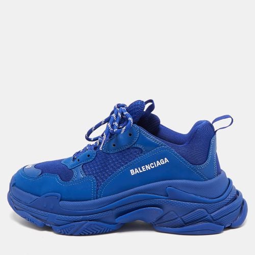 Balenciaga Blue Faux Leather and Mesh Triple S Sneakers Size 43 - Balenciaga - Modalova