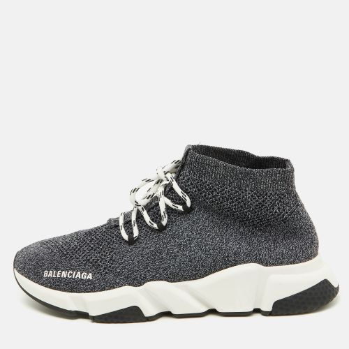 Balenciaga Grey/Black Knit Fabric Speed Trainer High Top Sneakers Size 44 - Balenciaga - Modalova