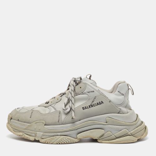 Balenciaga Grey Faux Leather Triple S Sneakers Size 44 - Balenciaga - Modalova