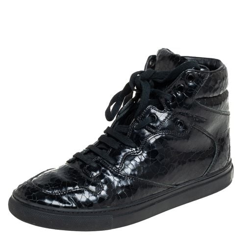 Balenciaga Black Leather High Top Sneakers Size 39 - Balenciaga - Modalova