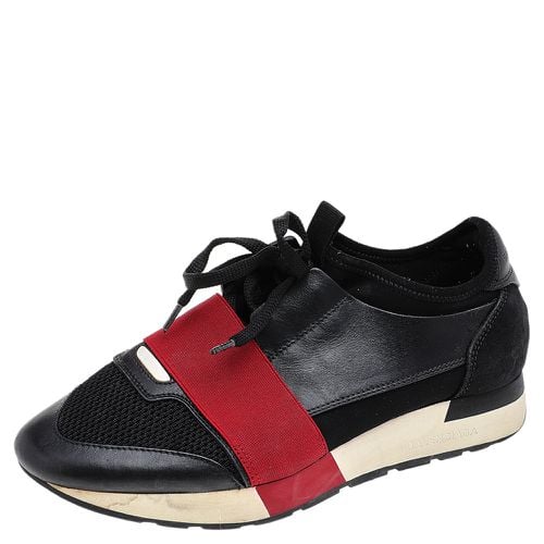 Balenciaga Black/Red Leather, Mesh and Neoprene Race Runner Sneakers Size 38 - Balenciaga - Modalova