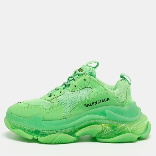 Balenciaga Green Mesh and Leather Triple S Low Top Sneakers Size 37 - Balenciaga - Modalova