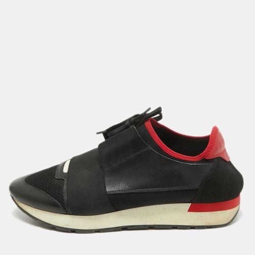 Balenciaga Black/Red Leather and Mesh Race Runner Sneakers Size 42 - Balenciaga - Modalova