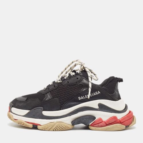 Balenciaga Black Faux Leather and Mesh Triple S Sneakers Size 39 - Balenciaga - Modalova