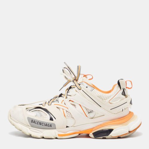 Balenciaga White/Orange Mesh and Faux Leather Track Low Top Sneakers Size 41 - Balenciaga - Modalova