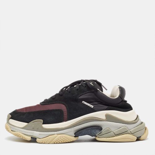 Balenciaga Black/Burgundy Suede Leather And Fabric Triple S Low Top Sneakers Size 44 - Balenciaga - Modalova