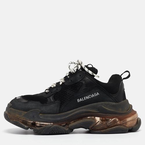 Balenciaga Black Faux Leather and Mesh Triple S Sneakers Size 40 - Balenciaga - Modalova