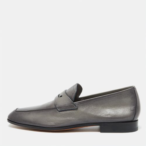 Berluti Grey Leather Lorenzo Scritto Loafers Size 39 - Berluti - Modalova