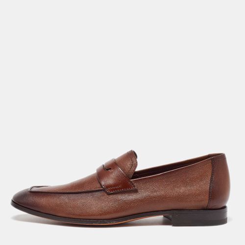 Berluti Brown Leather Lorenzo Loafers Size 39.5 - Berluti - Modalova